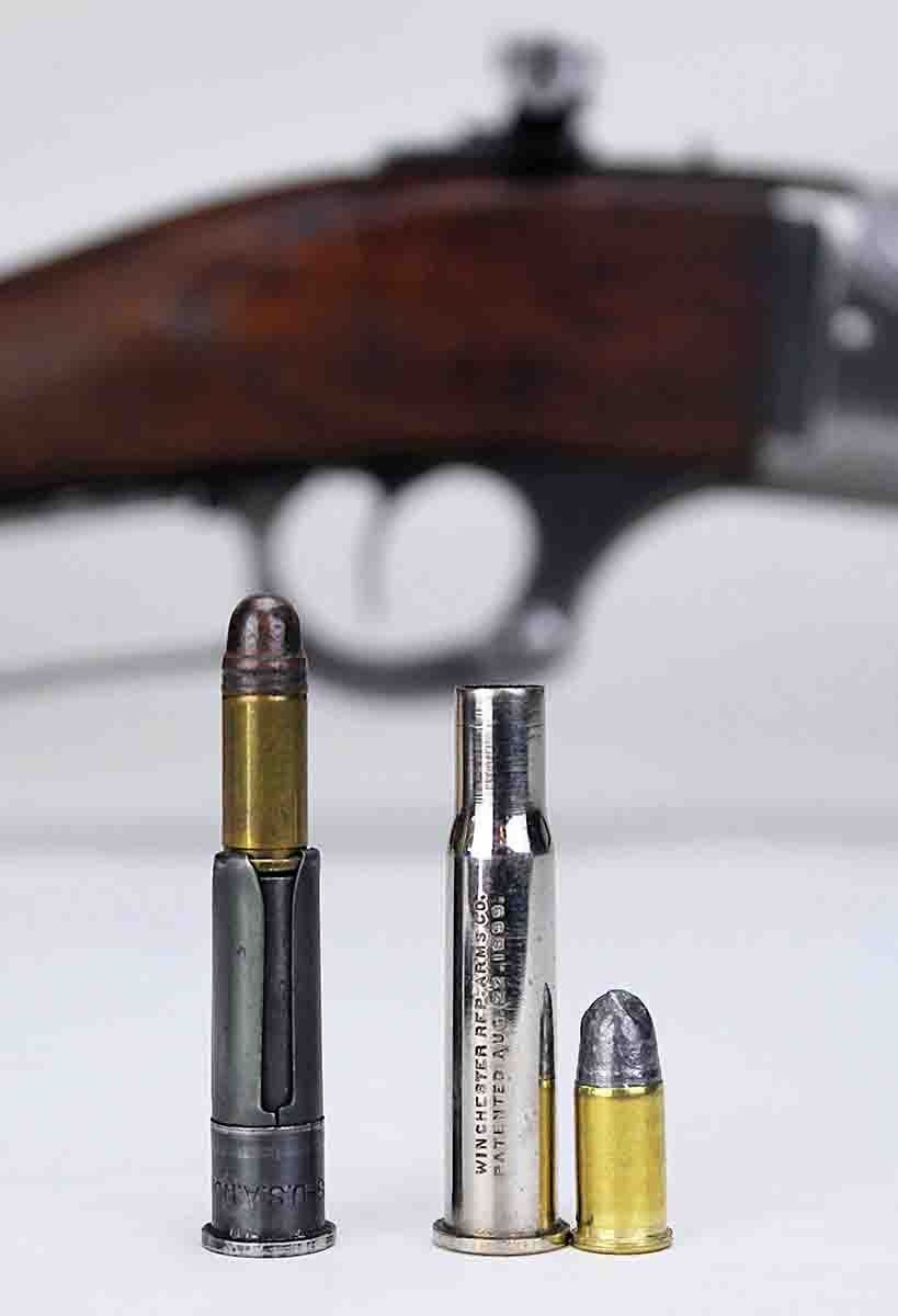 The Marble’s chamber adapter (left) differs considerably from more standard auxiliary chambers like the Winchester (right).